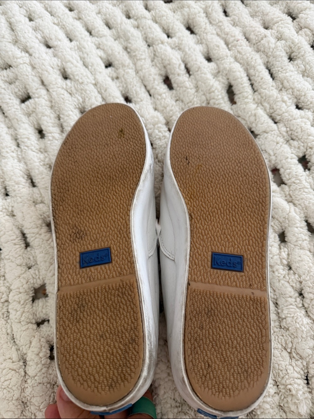 Keds White Leather  Lace-Up Sneakers - Picture 4 of 9